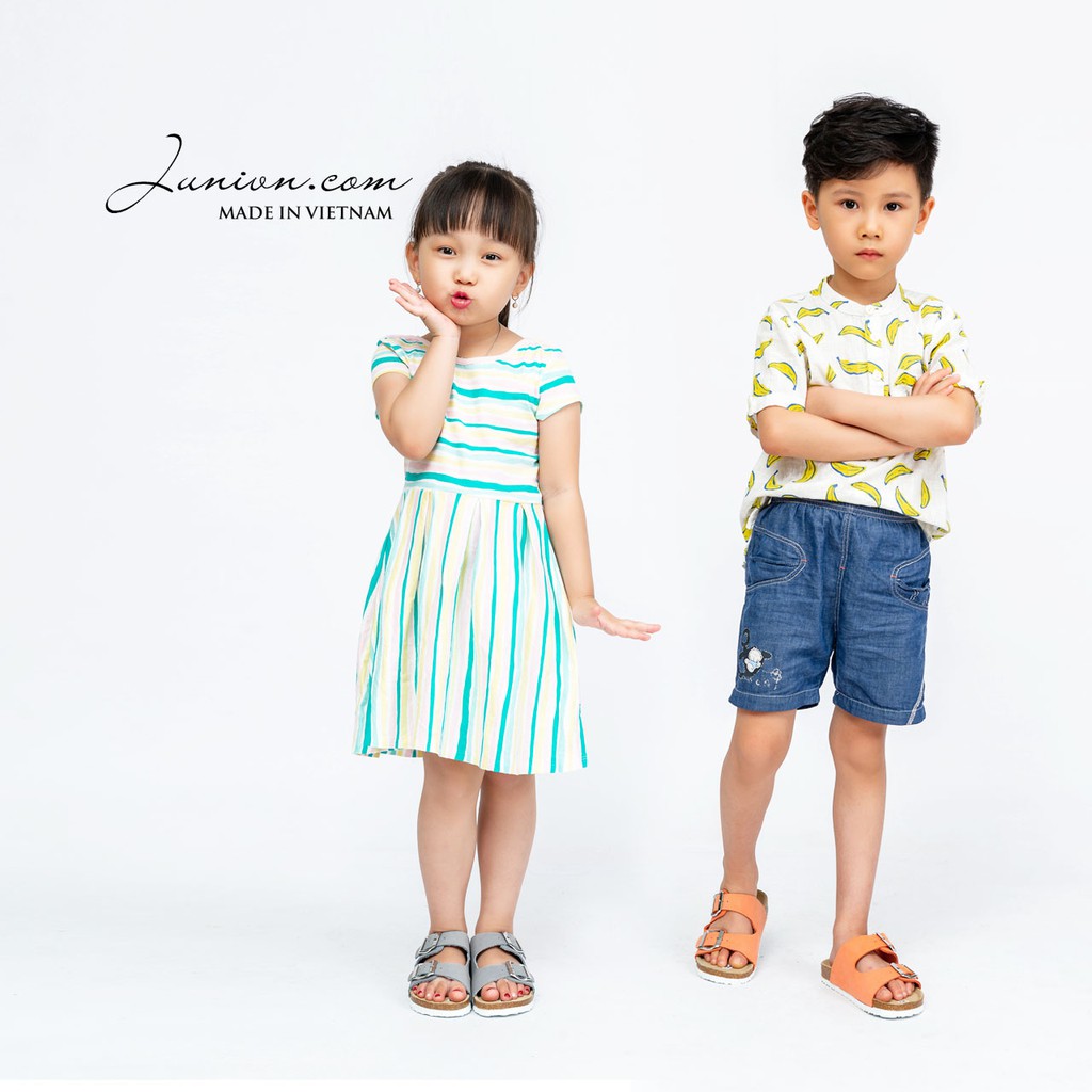 [SIÊU PHẨM CHO BÉ] Dép trẻ em KID01 (Dép da bò nguyên tấm, Đế trấu êm ái cho trẻ) - Juni Store