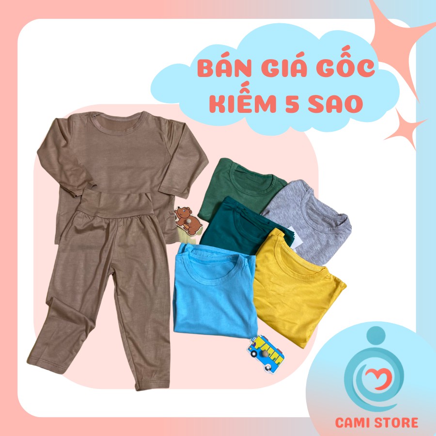 Bộ dài tay thun lạnh CAMISTORE cho bé trai bé gái, mặc ngủ đi chơi,bộ quần áo trẻ em cho bé sơ sinh, 5- 15kg