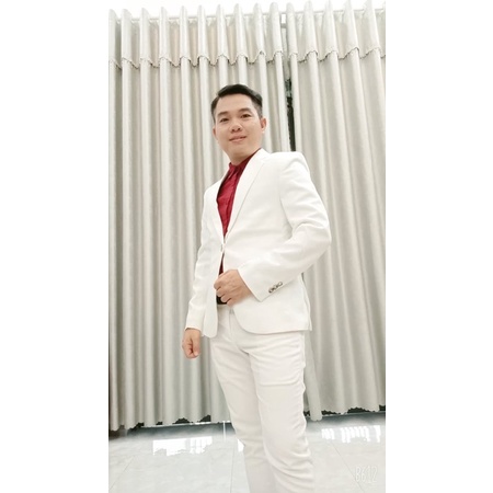 [sale] Bộ vest nam, áo vest nam, bộ comle Hàn Quốc màu trắng kem, vest công sở, vest chú rể cực sang,chất đẹp, ko nhăn