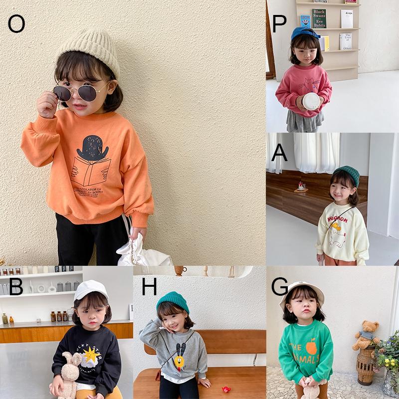 Áo Sweater Hoạ Tiết Hoạt Hình Phong Cách Hàn Quốc Cho Bé Gái 70-140cm