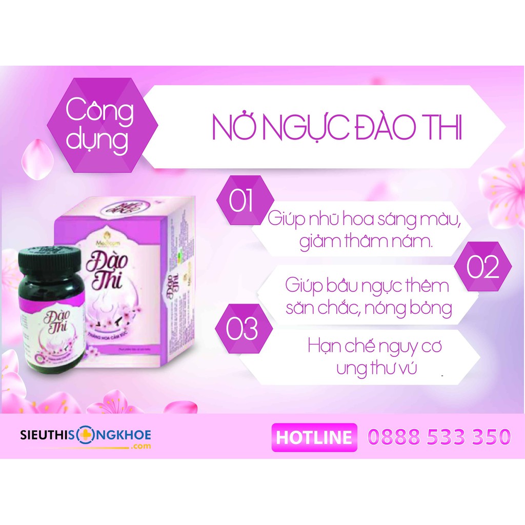[CHÍNH HÃNG]-VIÊN UỐNG NỞ NGỰC ĐÀO THI HIỆU QUẢ SAU 20 NGÀY CĂNG TRÒN SĂN CHẮC CẢI THIỆN VÒNG 1 - TẶNG MẶT NẠ MẮT 20.000 | Thế Giới Skin Care