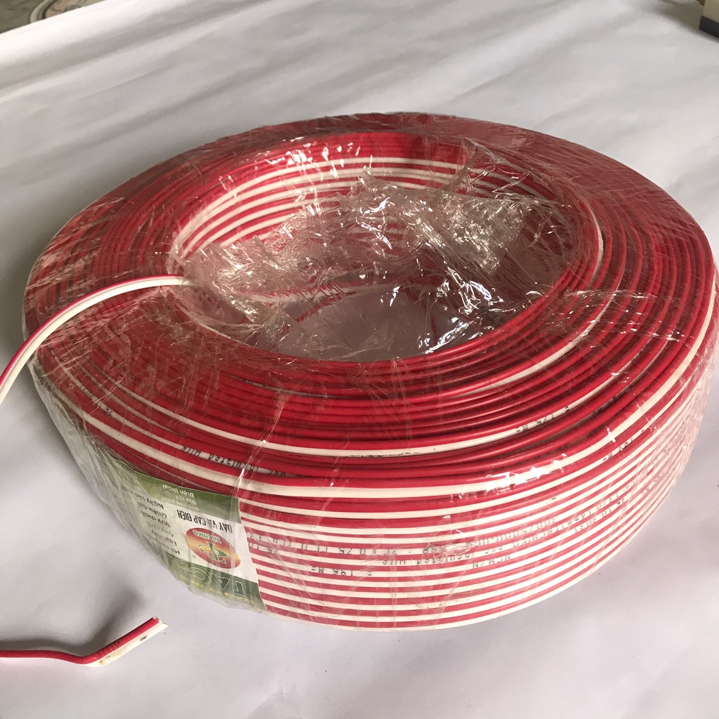 DÂY ĐIỆN 2 LÕI ĐỒNG 0.5MM- ĐỎ/ TRẮNG