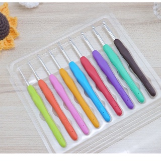 Bộ kim móc len cán dẻo 9 cây