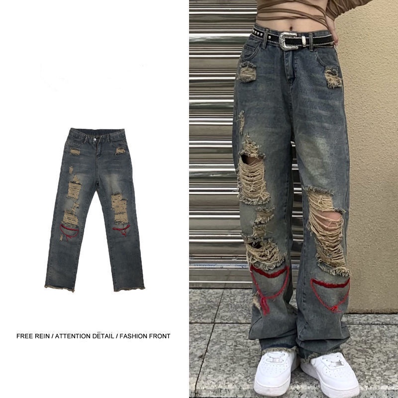Quần jeans Dài Ống Rộng Thời Trang Phong Cách Hip Hop Y2K