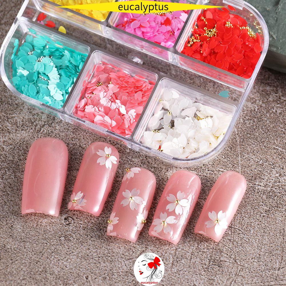 EUTUS 6 Grids Nail Accessories Nails Decorations DIY Cherry Blossom Slices Resin|Ball New Manicure Acrylic Charms