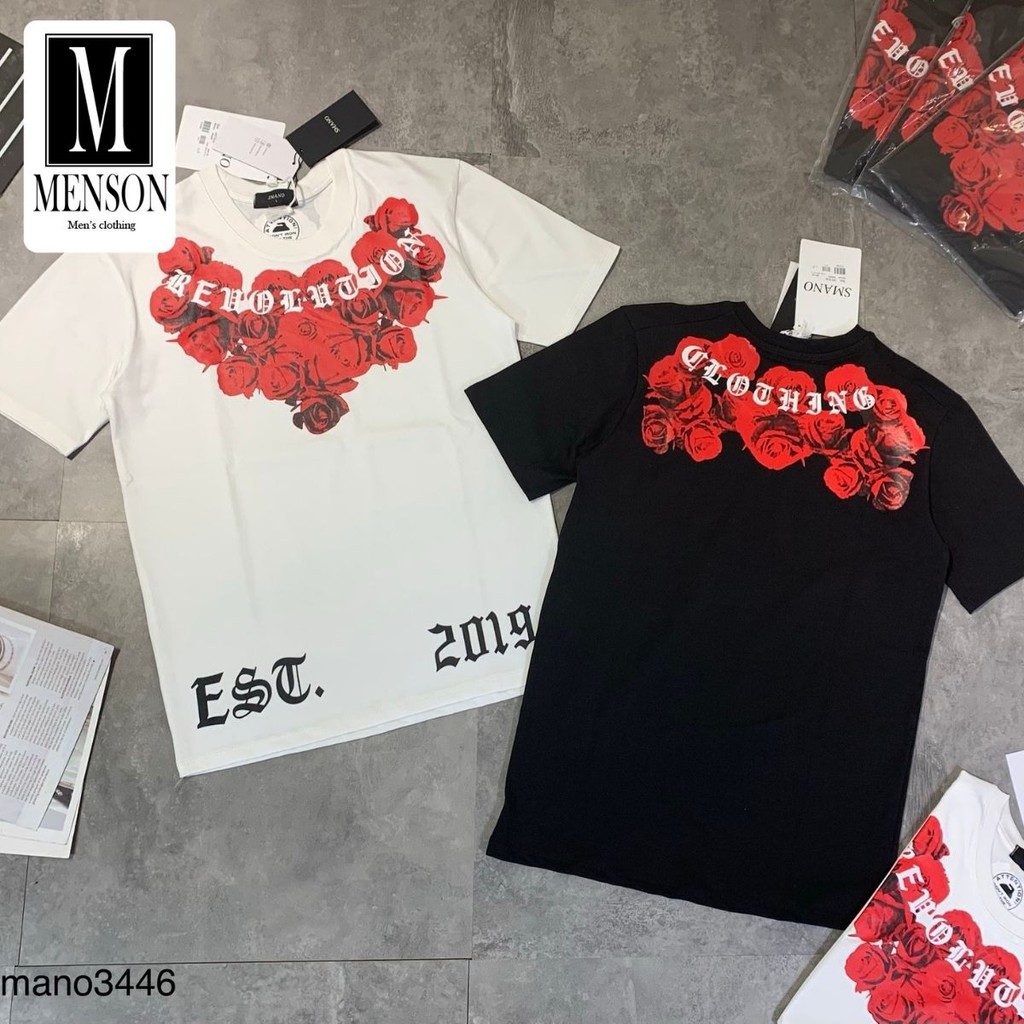 ⭐️SIÊU PHẨM⭐️Áo Phông Nam Cổ Tròn In Hình hoa hồng đỏ hàng hiệu- Áo Thun Nam họa tiết đẹp chất mát mùa hè MENSON M6212 | BigBuy360 - bigbuy360.vn