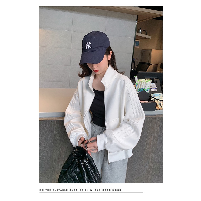 Áo khoác bóng chày cổ đứng thời trang thu đông dành cho nữ