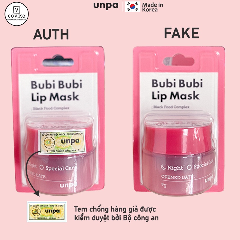 Mặt Nạ Ngủ Môi Dưỡng Ẩm Chống Lão Hóa Unpa Bubi Bubi Lip Mask 9g