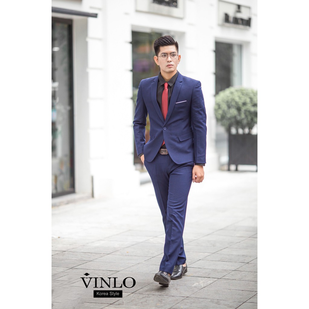 Áo Vest nam Xanh Tím than cao cấp, body kiểu Hàn Quốc