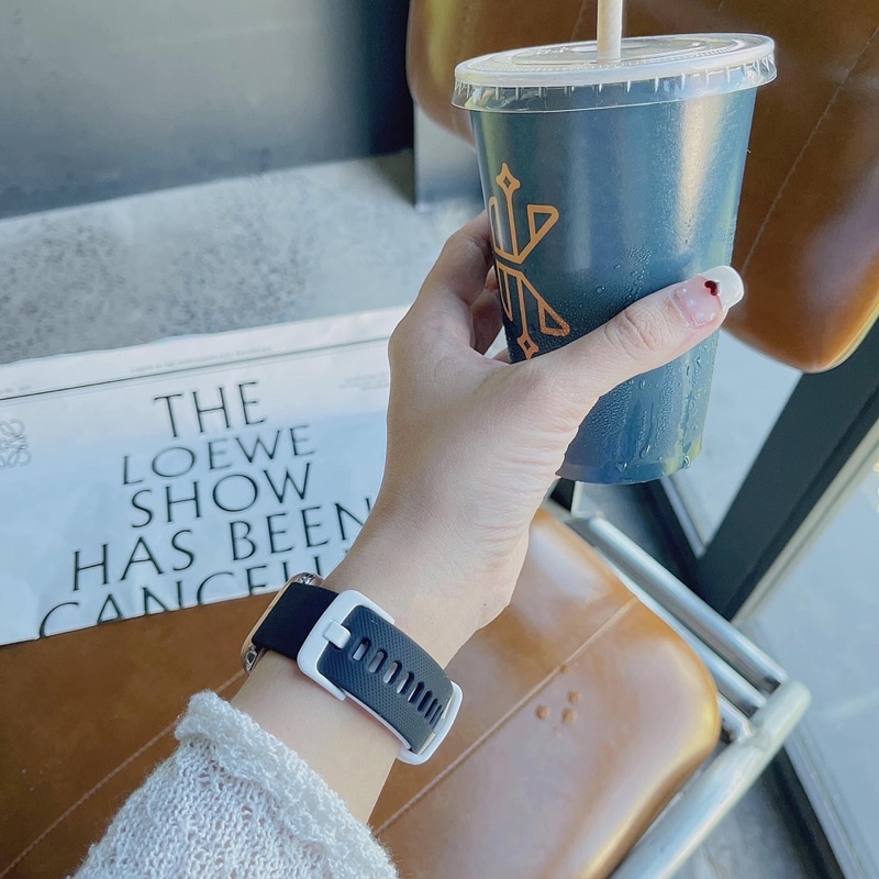 Dây silicon đồng hồ aw phối màu dây apple watch dây silicon 2 màu phu.kien368