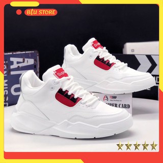 Giày Nam Đế Cao ⚜️Bệu Store⚜️ Giày Da Sneaker Tăng Chiều Cao - Hàng Cao Cấp [FullBox] Nhập Khẩu - Màu Trắng Phong Cách