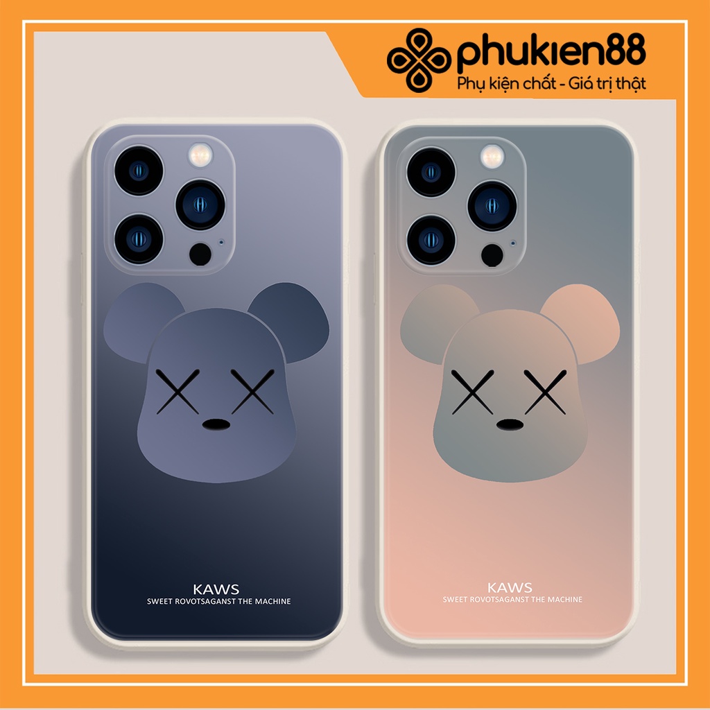 Ốp lưng ip Kaws X cạnh vuông 6/6plus/6s/6splus/7/7plus/8/8plus/x/xr/xs/11/12/13/pro/max/plus/promax