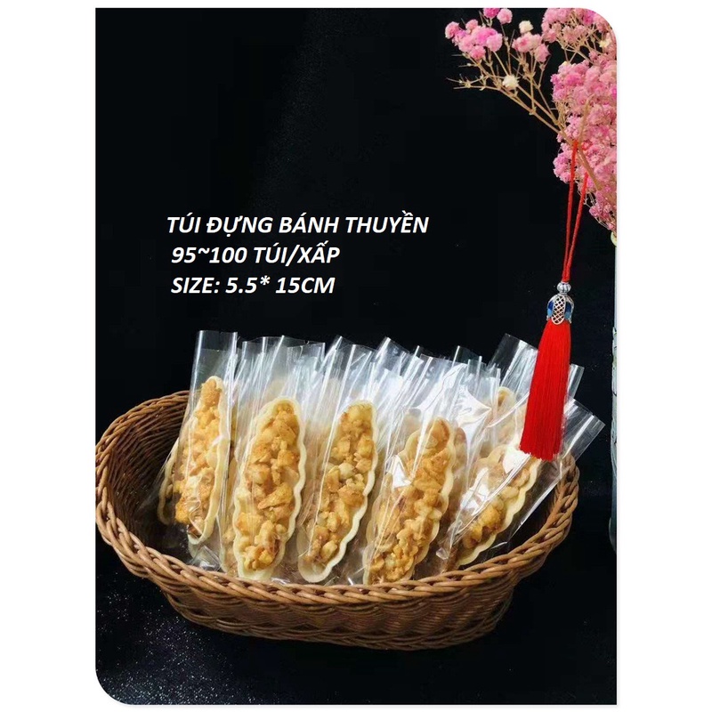 FEB19-Túi  nylon đựng bánh thuyền 5.5*15cm( 100 túi/xấp)