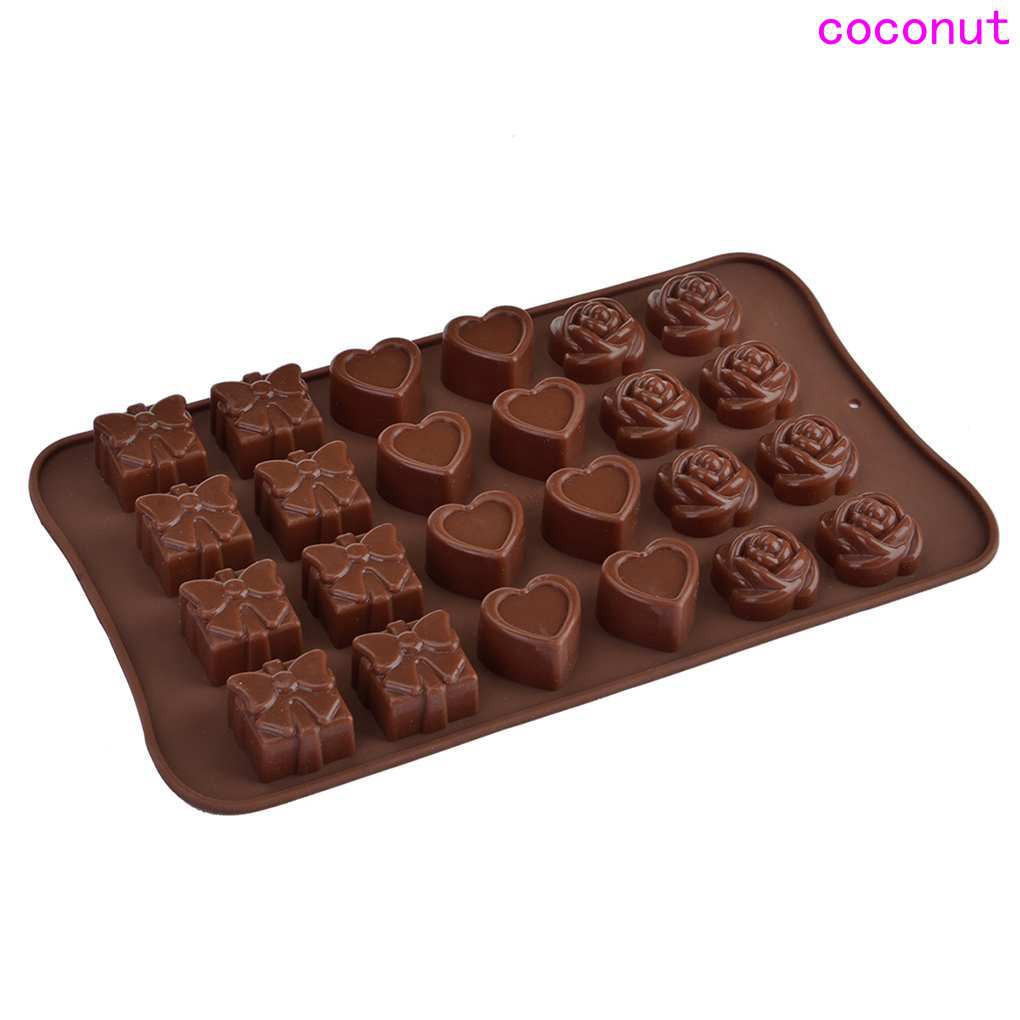 Khuôn Silicone Làm Bánh 24 Ô Hình Trái Tim