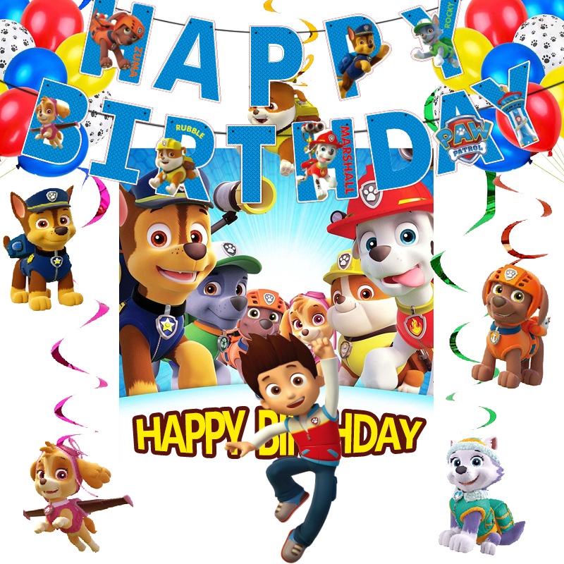 Bộ Bong Bóng Chủ Đề Phim PAW Patrol Trang Trí Tiệc Cho Bé