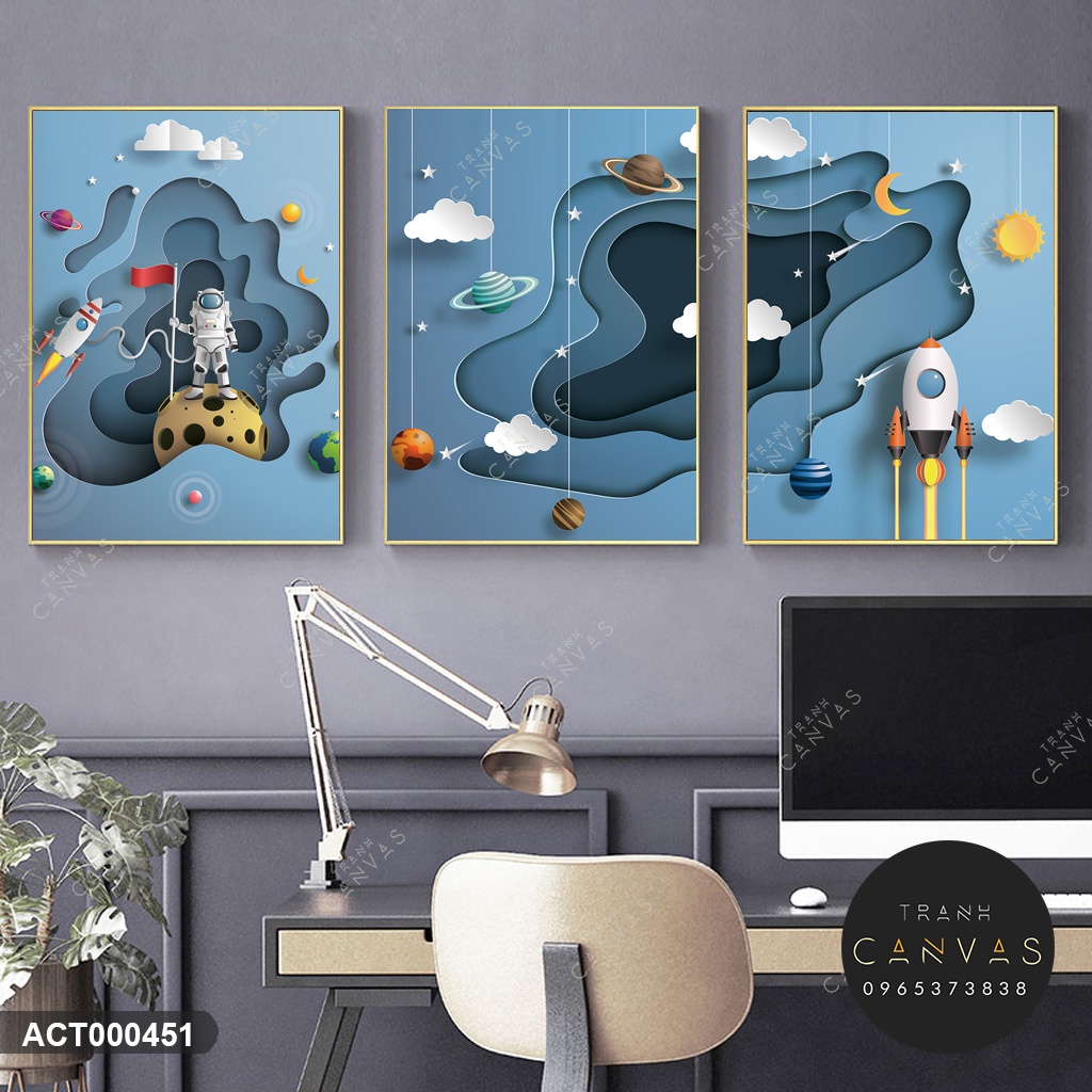 Tranh canvas treo tường phòng Bé Trai siêu dễ thương