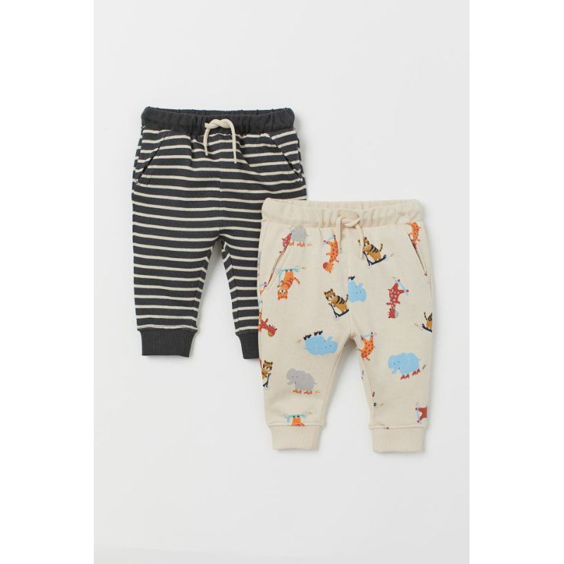 Set 2 quần nỉ jogger HM UK Auth sz 9m-3y