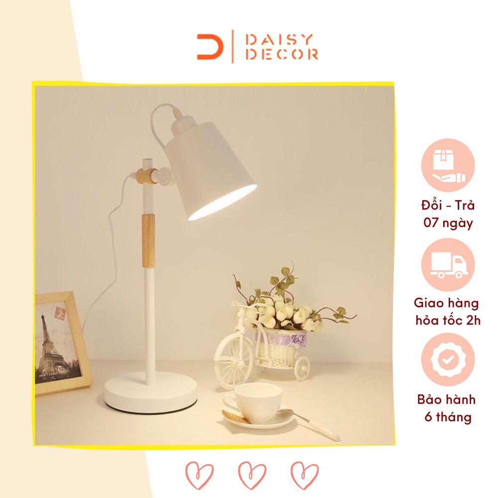 Đèn học để bàn làm việc Daisy Decor chống cận hỗ trợ làm việc, đọc sách, trang trí có kèm bóng Led DB01