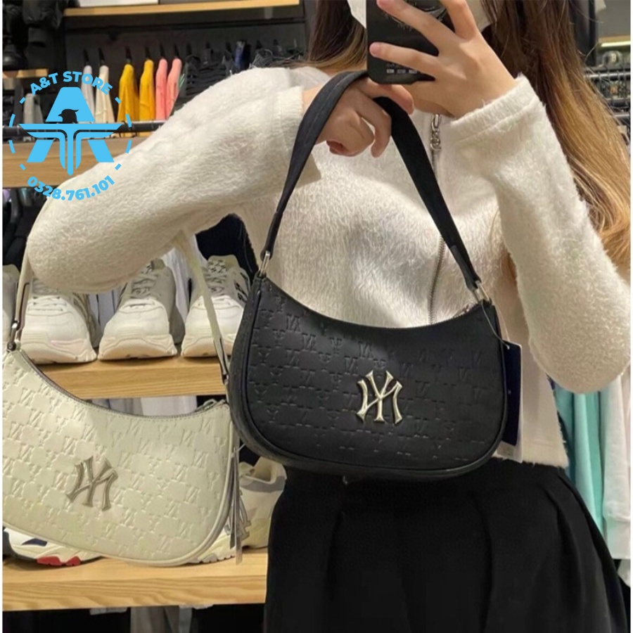 Túi Kẹp Nách MLB NY Da In Chìm Full Tag Code