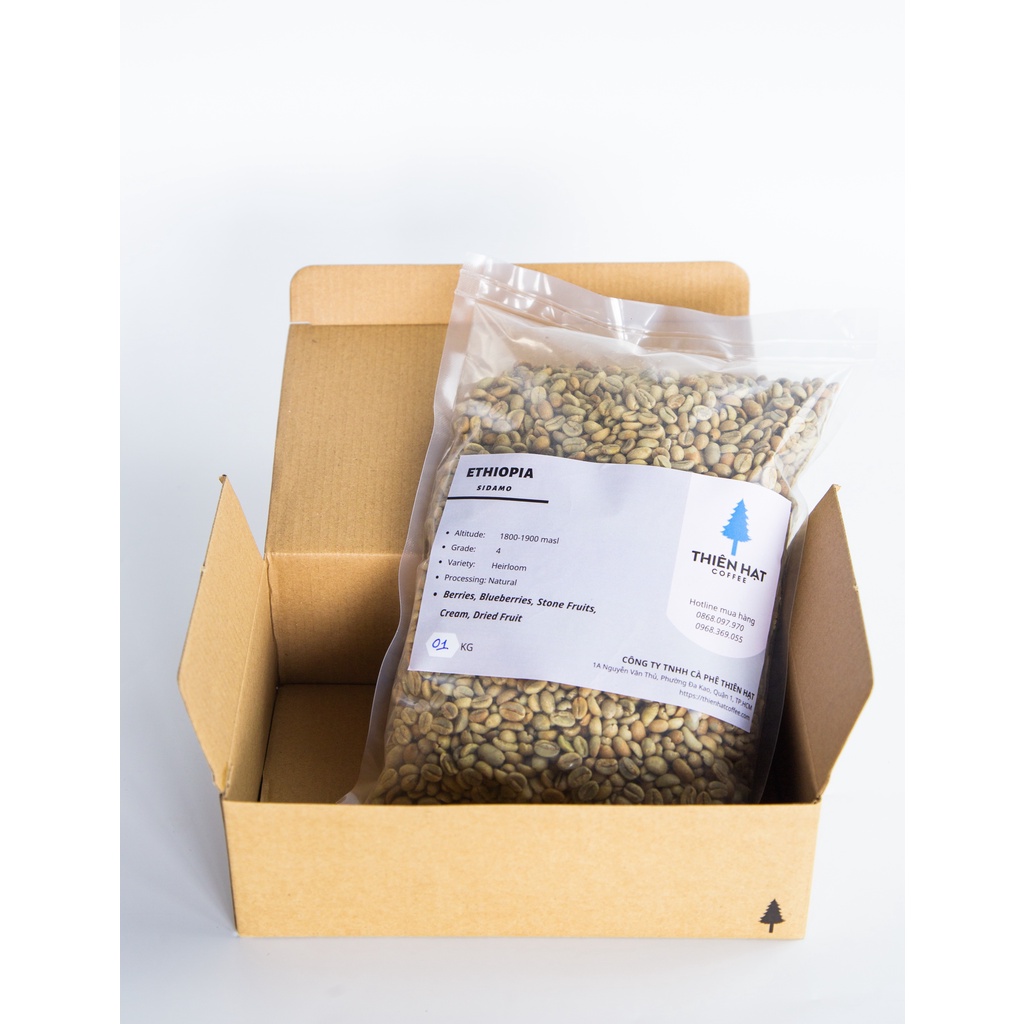 Cà phê nhân xanh ETHIOPIA SIDAMO G4-1kg