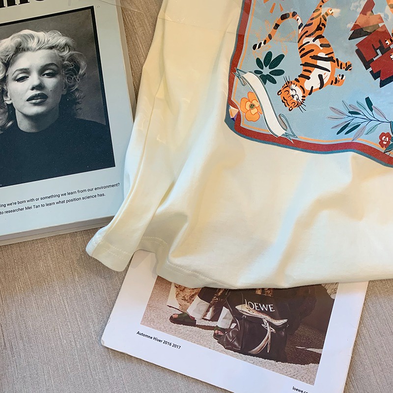 NRVP Áo Thun Mùa Hè Tay Cộc Oversize In Họa Tiết Phong Cách Hàn Quốc Cho Nam / Nữ