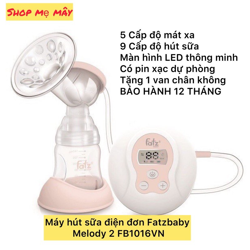 Máy hút sữa điện đơn Fatzbaby Melody 2 / FB1016VN Sản phẩm chính hãng đổi trả trong vòng 30 ngày