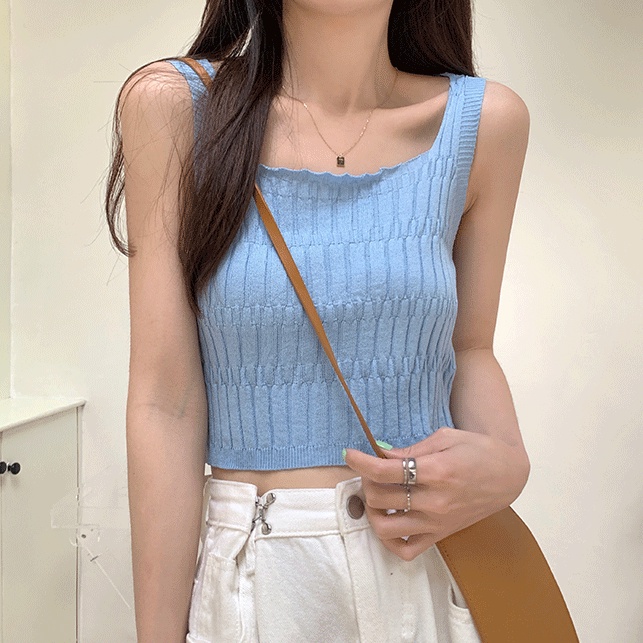 Áo Dệt Kim Không Tay Dáng Ôm Thời Trang Mùa Hè Dành Cho Nữ