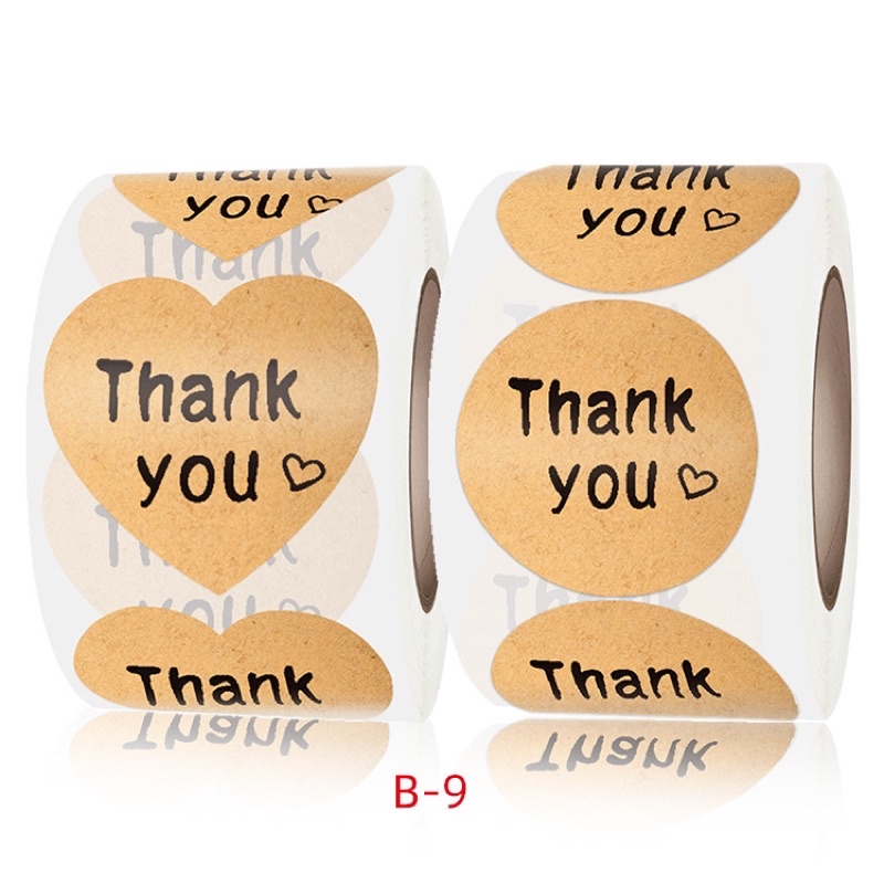 set 100 tem dán/ nhãn dán Thank you mẫu 1 size 2.5 cm