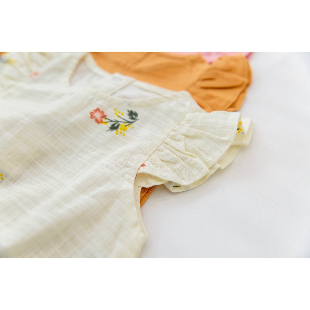 (Hàng thiết kế) Romper bèo cánh tiên vải linen thoáng mát Wings romper_Haaro Babies