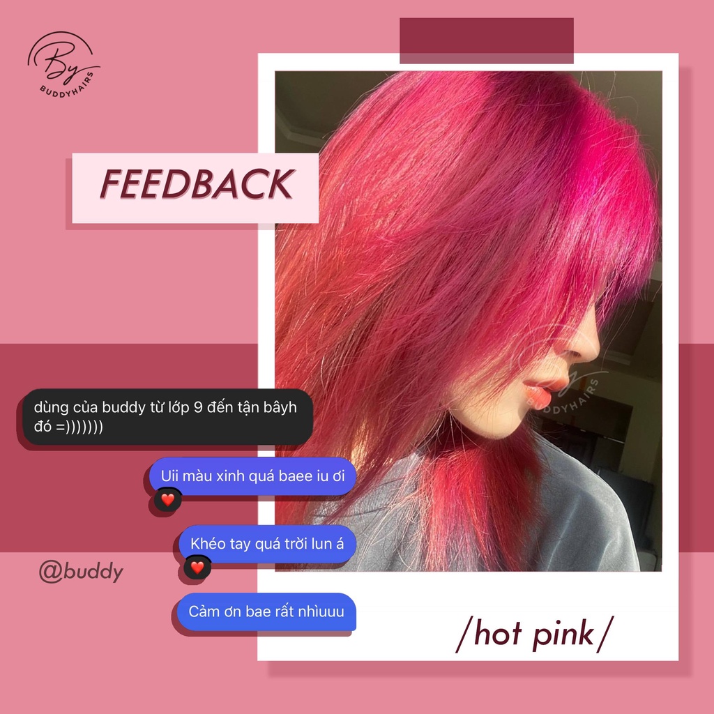 Thuốc nhuộm tóc Hot pink / Hồng sáng Buddyhairs