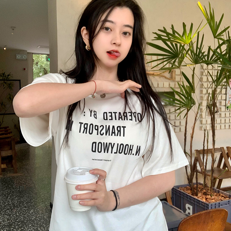 Áo Thun Nữ Ngắn Tay In Chữ Nhiều Màu Thời Trang