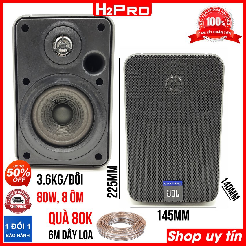 2 Loa J.B.L Control 1 160W Nghe Nhạc Hay, Trợ Lời Karaoke, Loa Treo Tường Quán Cafe, Nhà Hàng-Quà 60K 6M Dây-H2Pro Tech