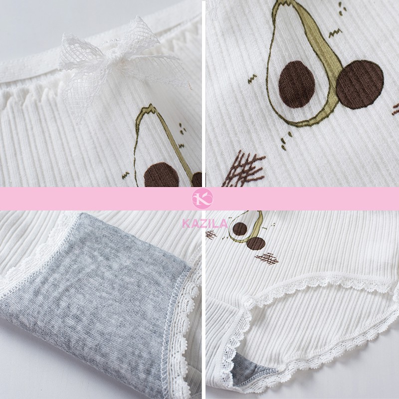 Quần lót nữ hình quả bơ gân tăm dễ thương, quần lót cotton xuất Nhật Kazila QLH7G | BigBuy360 - bigbuy360.vn