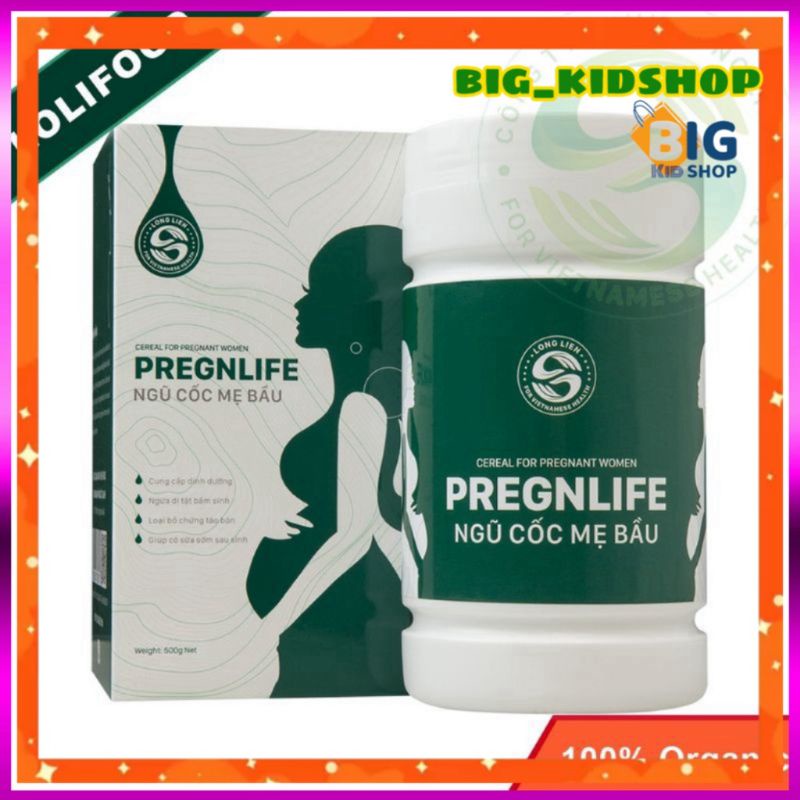 2 HỘP Ngũ Cốc Bà Bầu Pregnlife- NGŨ CỐC BẦU LONG LIÊN- Cao Cấp Siêu Dinh Dưỡng, Con Tăng Cân Đều Đặn (500gr)