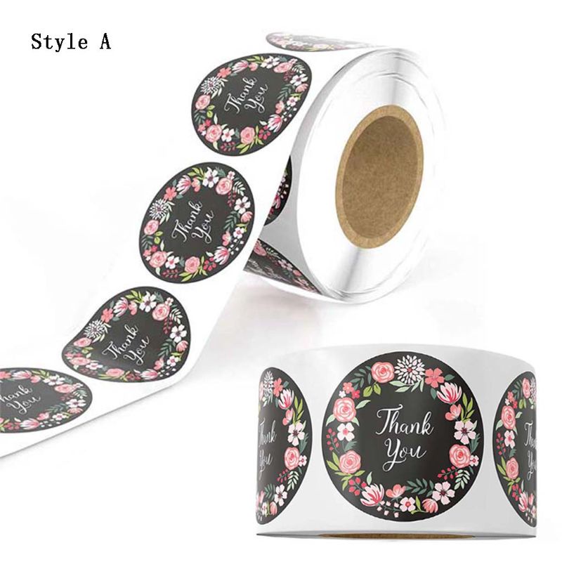 Cuộn 500 Hình Dán &quot;Thank You&quot; Cho Trang Trí Giáng Sinh