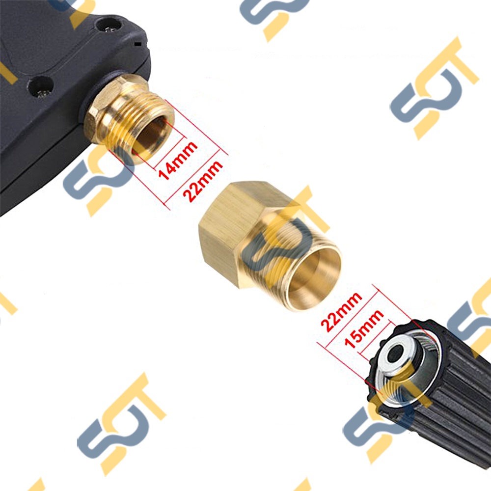 Nối REN TRONG 22mm nối máy rửa xe ĐỒNG THAU
