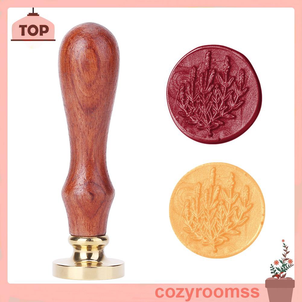 Sáp in và tay cầm gỗ trang trí phong bì thiệp cưới DIY hoa văn thực vật