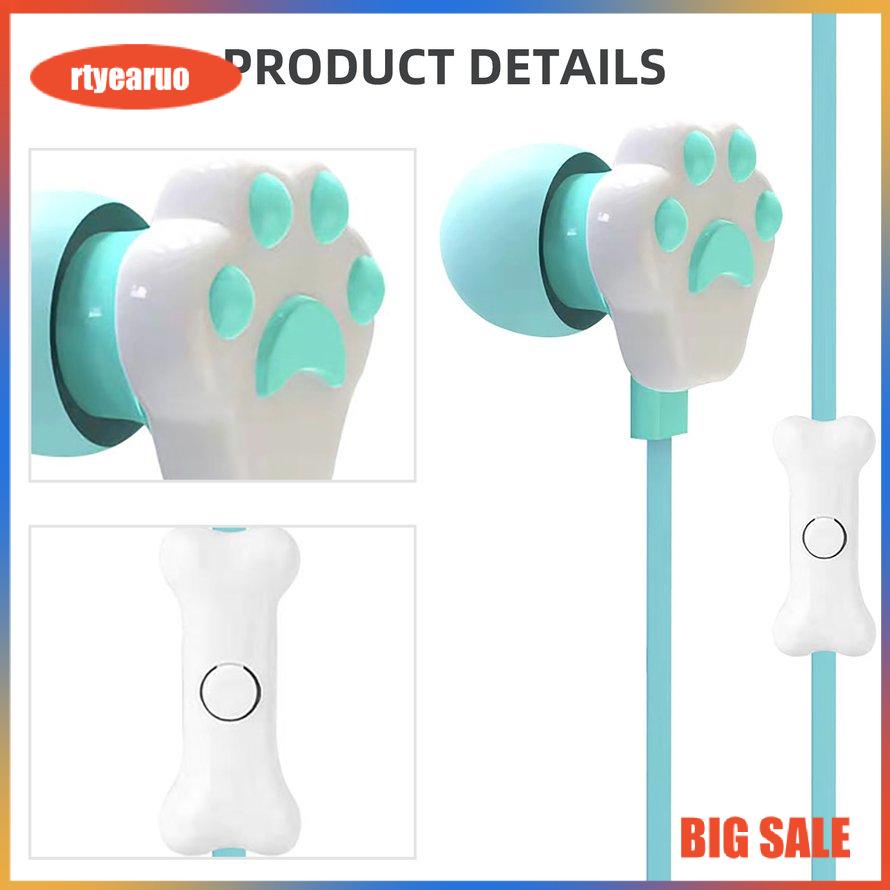Earbud Gamer In-ear Cartoon Cat Claw Earphones Wire In Ear Earphone With Mic