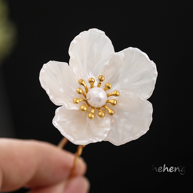 Set 3 Kẹp Tóc Hoa Trắng Thanh Lịch Cho Nữ