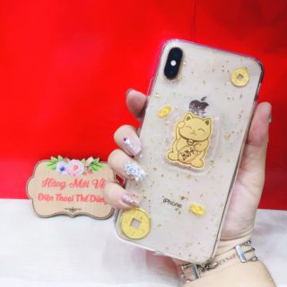 Ốp lưng iPhone X/xs max/11/11pro/7plus/8plus/6 mèo thần tài đồng xu tết