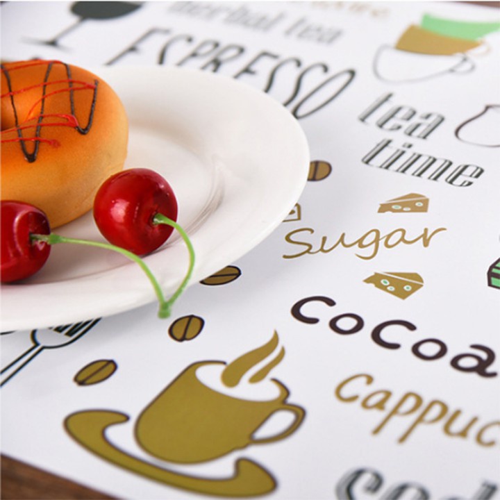 Tấm lót bàn ăn bằng nhựa PP kích thước 39.9x28.1cm chống trượt không thấm nước và cách nhiệt 88316