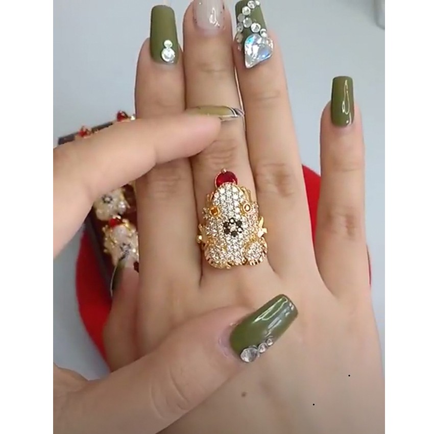 Bộ Nhẫn Cóc Ngậm Tiền SIêu Đẹp Mắt Sang Chảnh