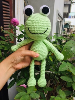 Ếch cốm, đồ chơi thú bông bằng len móc handmade