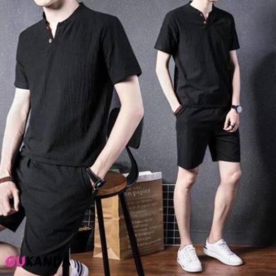 Bộ Đũi Nam Cao Cấp Vải Co Giãn Thoáng Mát Mã Gu231