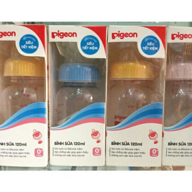 (kèm theo van chống sặc) Bình sữa pigeon 120ml.240ml