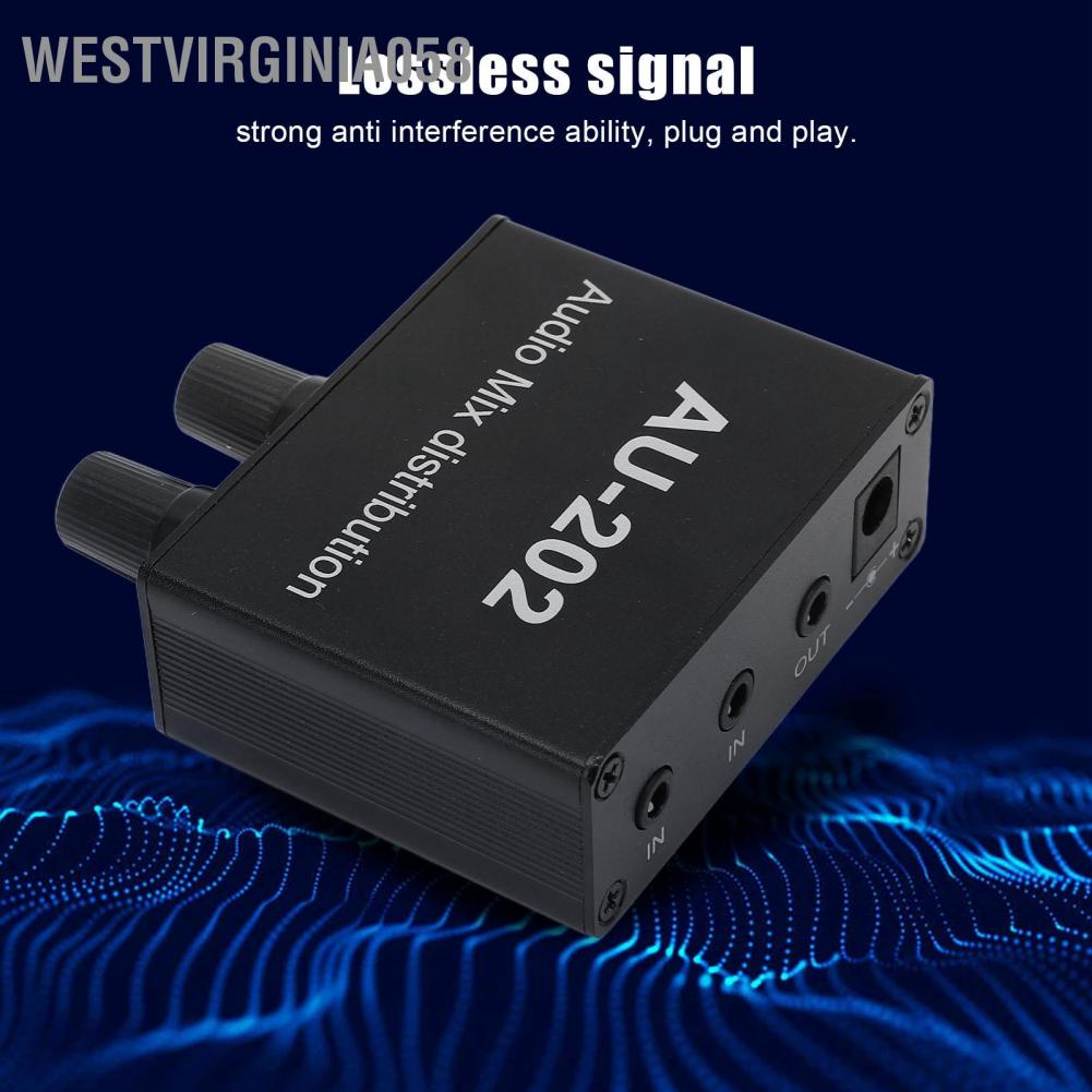Westvirginia058 Bộ trộn âm thanh stereo phân phối hộp chuyển đổi 2 trong đầu ra để điều khiển khuếch đại