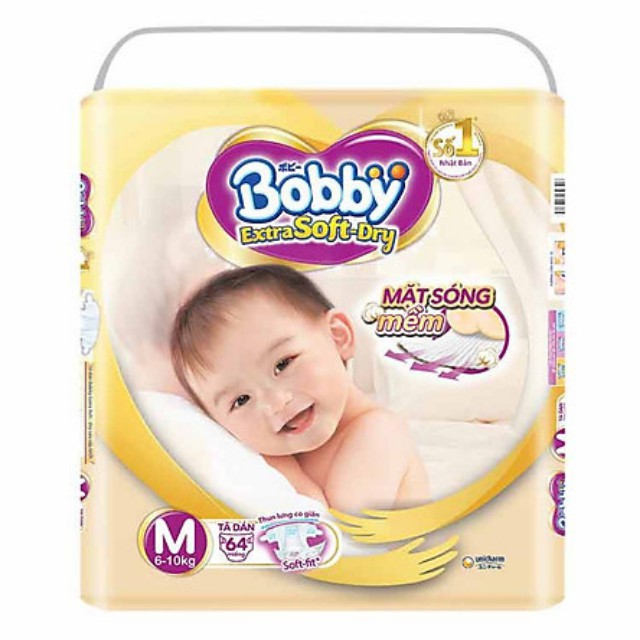 [TẶNG QUÀ CHO MỖI GÓI] Đủ Size Bỉm/Tã Dán Bobby Vàng Siêu Mềm S74 M64 L58 XL52 (HSD:Cuối 2022 đến 2023)