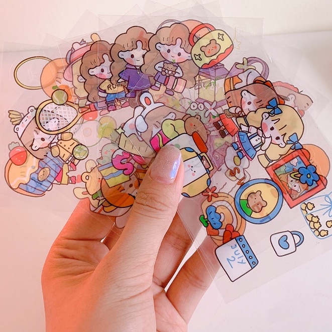 Combo 25 Tờ Sticker Hoạt Hình Chống Thấm Nước Dễ Thương - Dán Trên Nhiều Chất Liệu