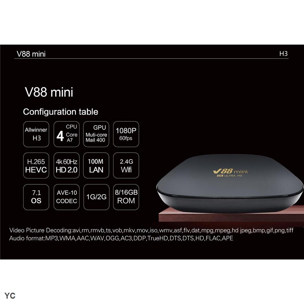 Đầu TV Box 2022 V88 32 + 512GB Android 12.0 8K Ultra HD 2.4GWiFi KèM Phụ KiệN ChấT LượNg Cao