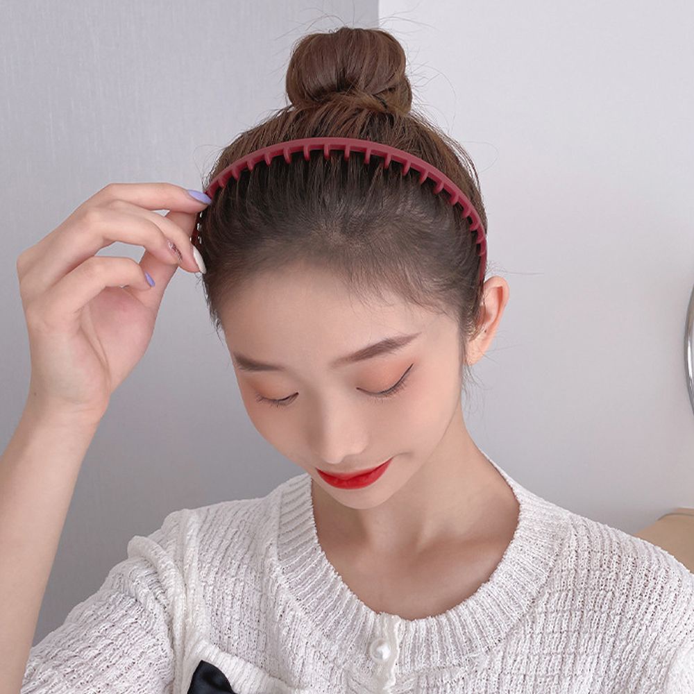 Băng Đô Cài Tóc Bằng Nhựa Màu Trơn Chống Trượt Phong Cách Hàn Quốc Cổ Điển Cho Nữ